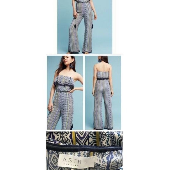 New Anthropologie Alara Strapless Jumpsuit by ASTR $148 Navy X-SMALL - Picture 3 of 3